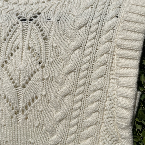 Veronica Beard Pinkett Cream Cable Knit Sweater Vest - Picture 3 of 10